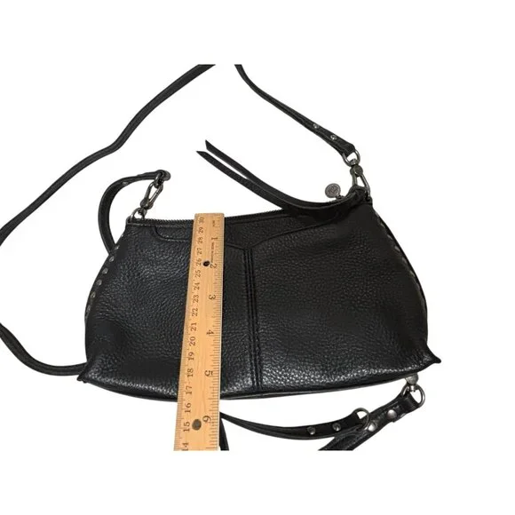 The Sak Black Leather Crossbody Bag Purse Studded Adjustable Removable Strap - Picture 9 of 13